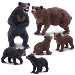 Toymany bear family figurines: grizzly with cubs for imaginative play.