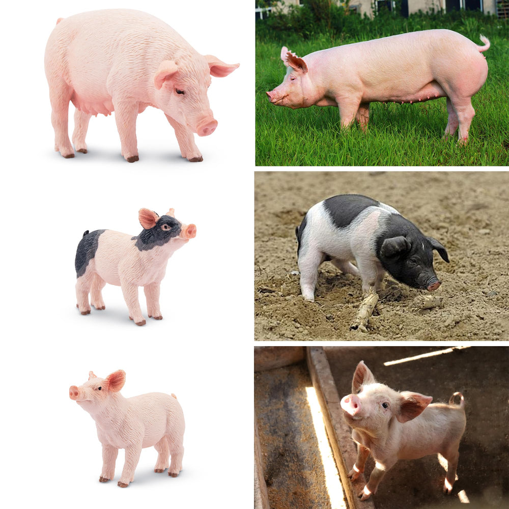 Toymany pig figures great as birthday cake toppers and party favors