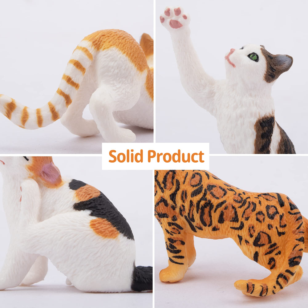 Toymany cat figurines licking hand pose for playful scenarios