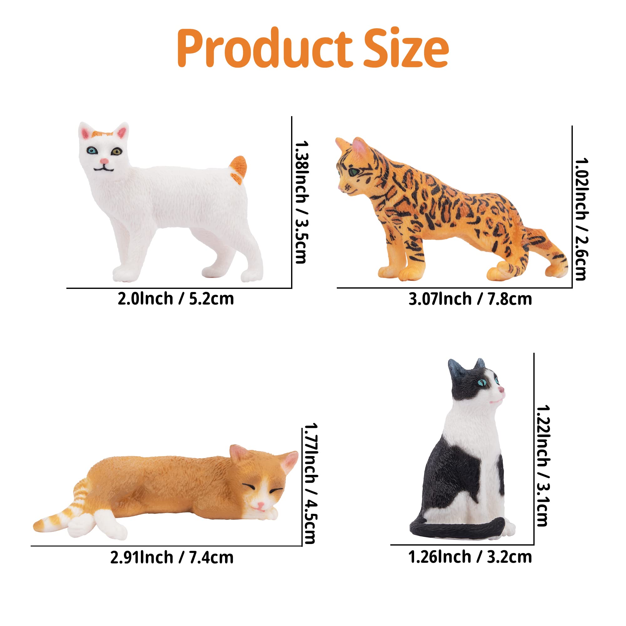 Toymany cat figurines stretching pose ready for display