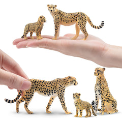 Toymany sitting female cheetah figure adds gentle, lifelike pose for storytelling.
