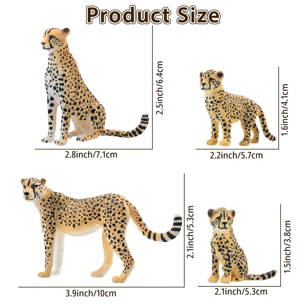Toymany walking female cheetah figure supports dynamic play scenes.