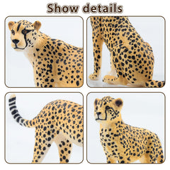 Toymany male cheetah figures with realistic details for interactive learning.