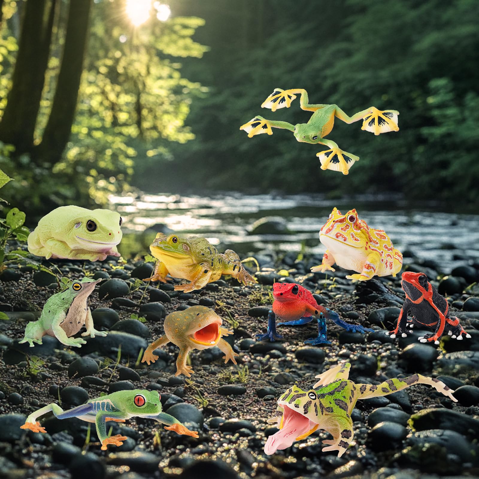 Toymany frog toy figures Lehmann's Poison Frog with vivid detailing