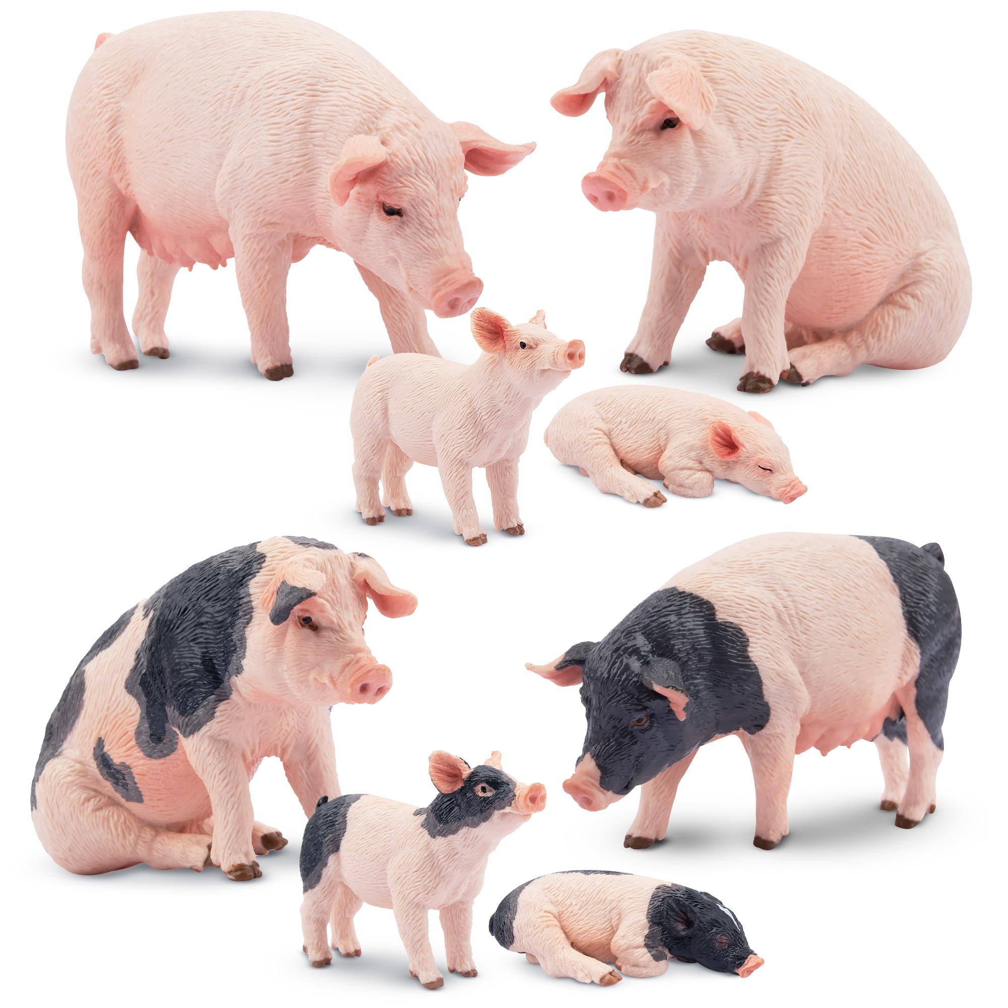 Toymany durable pig figures for desk decor and display in kids' rooms