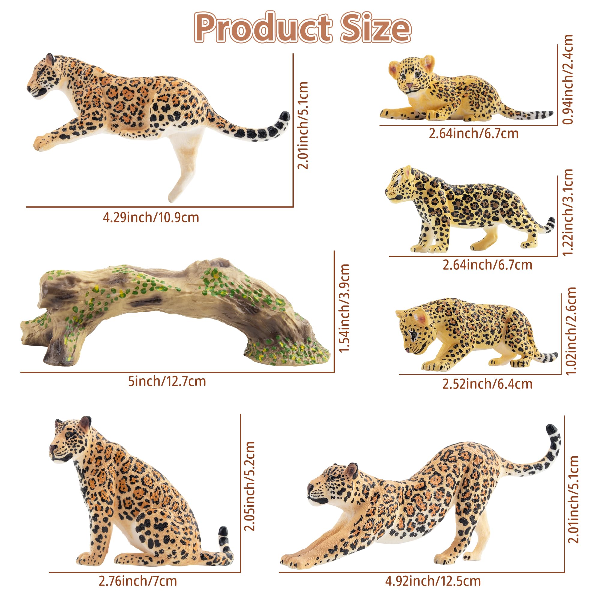 Toymany leopard cubs figurines with face details ideal for storytelling.