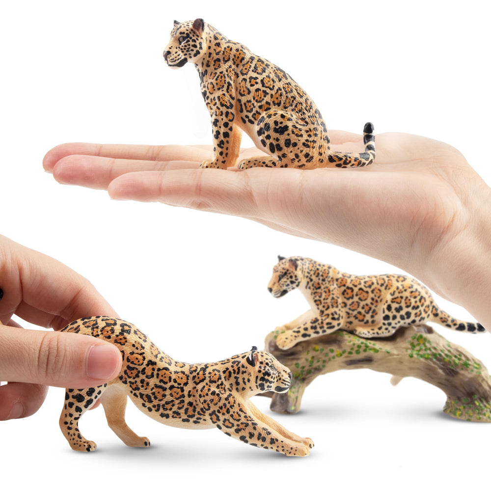 Toymany hand-painted leopards show realistic textures for careful observation during play.