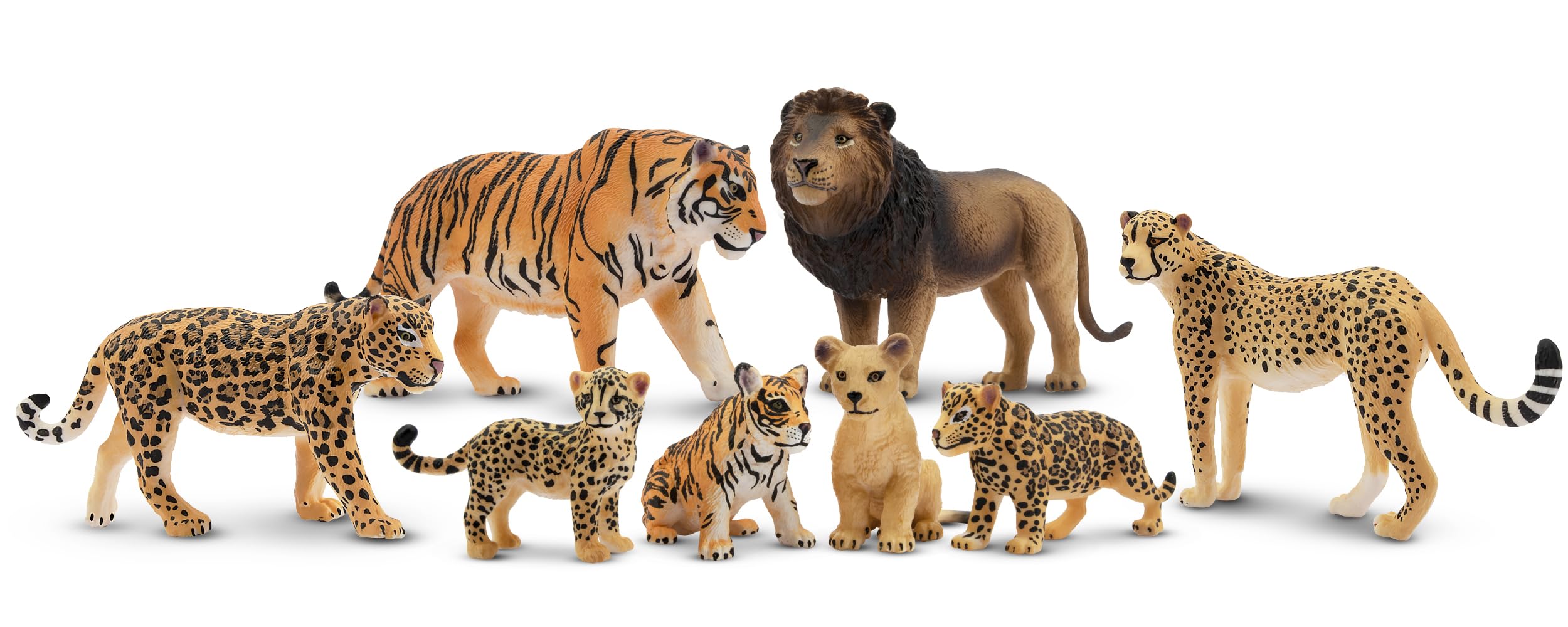 Toymany tiger figurine with cubs for learning about wildlife