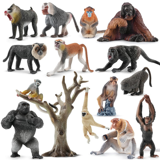 Toymany gorilla figurine, lifelike texture for imaginative play and classroom displays.