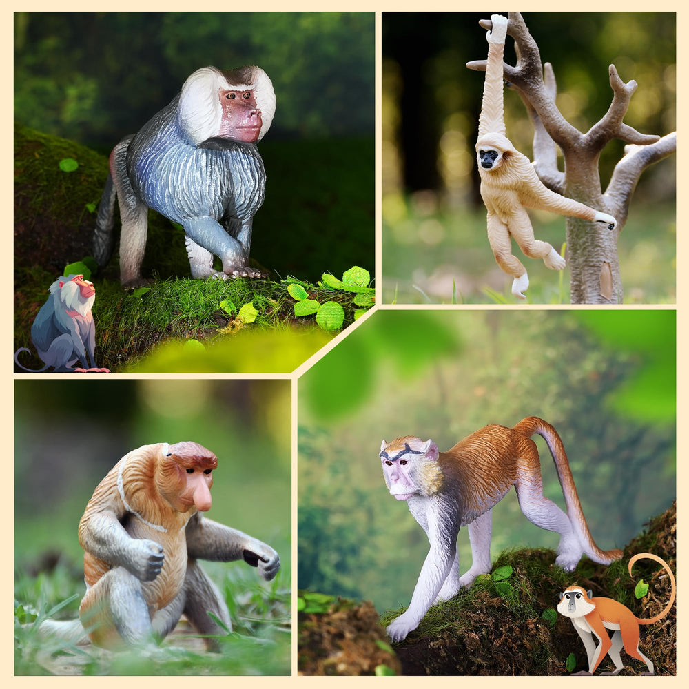 Toymany proboscis monkey figurine enhances wildlife exploration and dramatic play.