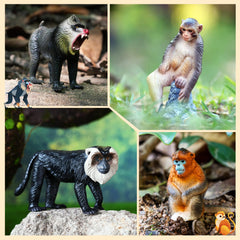 Toymany white-handed gibbon figurine, detailed finish for interactive jungle scenes.