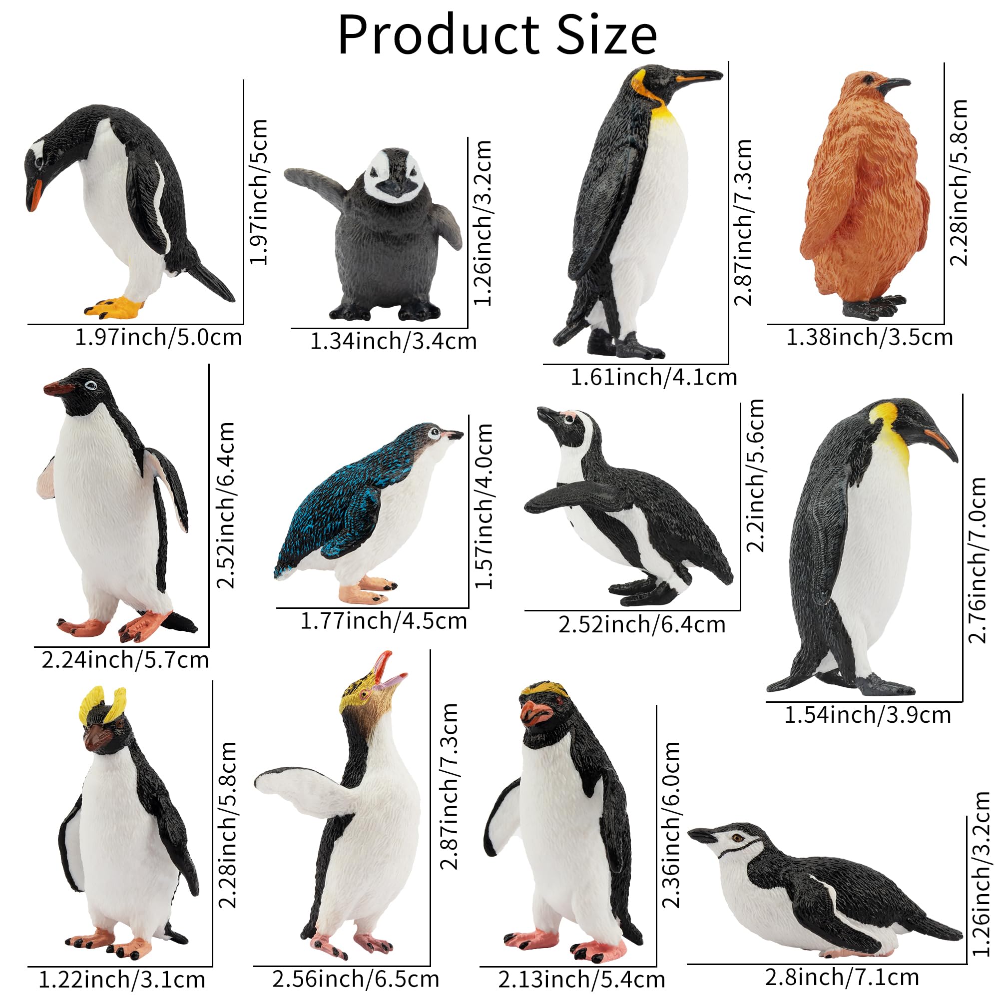 Toymany penguin figurines hand-painted details adds realism to shelves and crafts