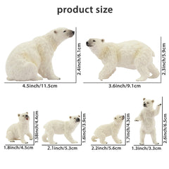 Toymany polar bear figures arranged as a charming Arctic scene for display