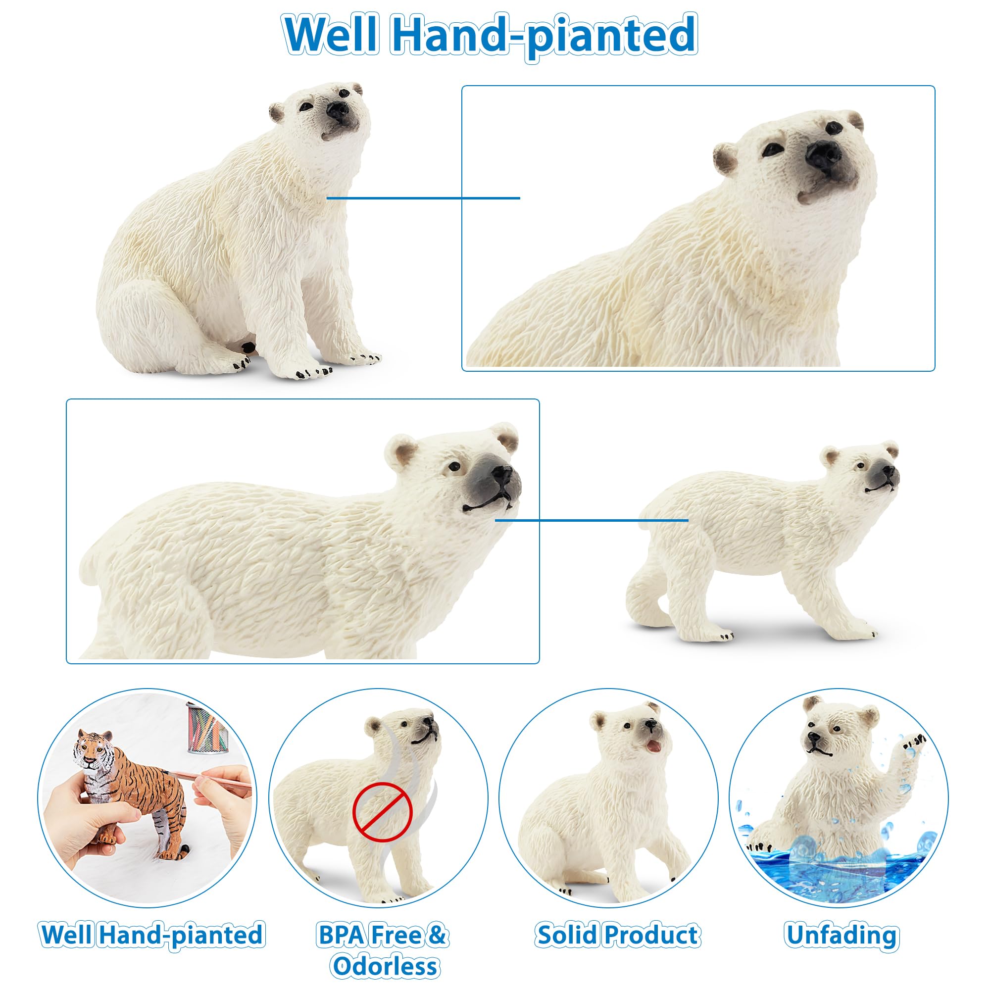 Toymany polar bear playset doubles as cake toppers for Arctic themed celebrations