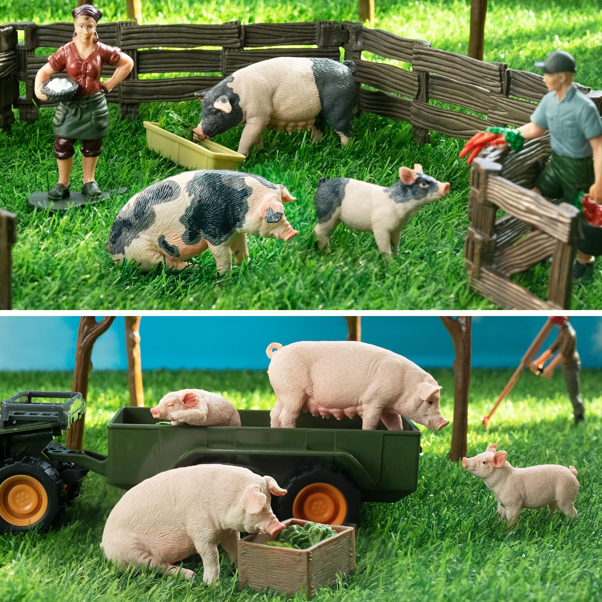 Toymany realistic pig figures with detailed textures for lifelike farm scenes
