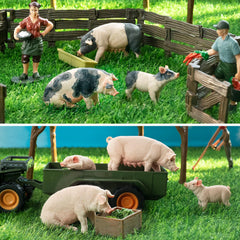 Toymany realistic pig figures with detailed textures for lifelike farm scenes