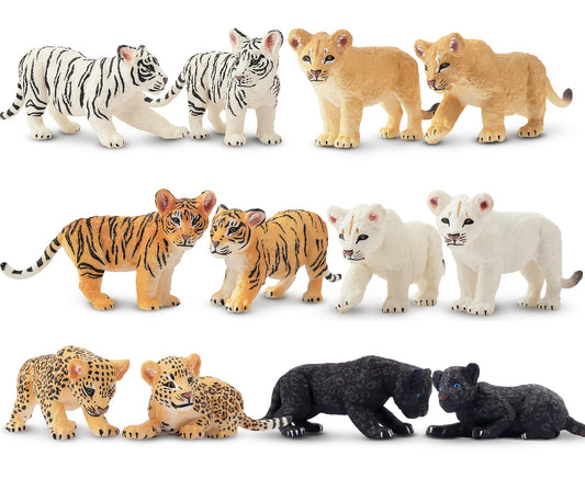 Toymany safari tigers figures set with vibrant stripes for storytelling