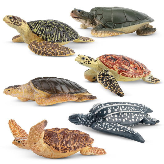 Toymany sea turtle figurines blue showcase realistic textures for educational play.