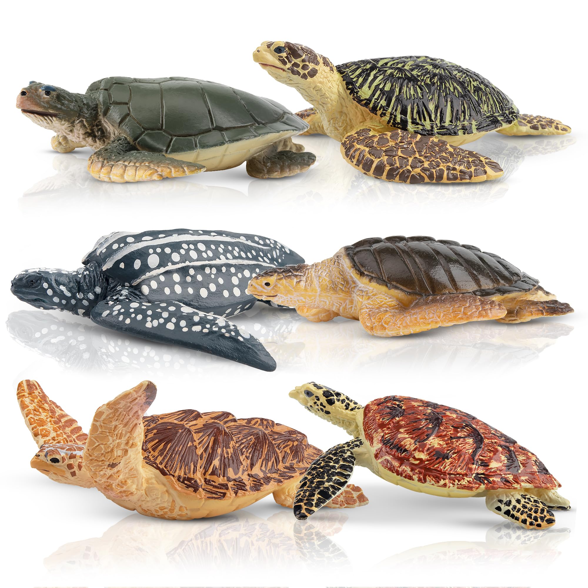 Toymany sea turtle figurines multicolor offer varied scenes for enrichment and display.