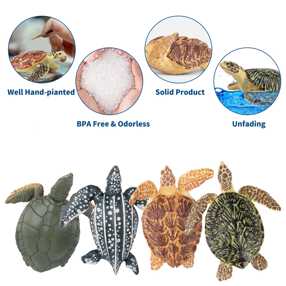 Toymany sea turtle figurines orange enhance imaginative play and ocean-themed decor.