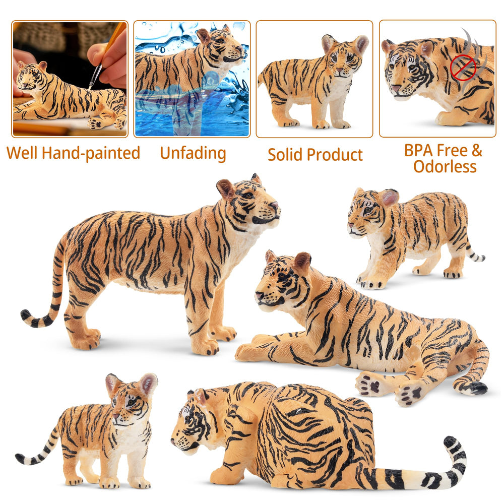 Toymany tiger set doubles as cake toppers for jungle themed celebrations.