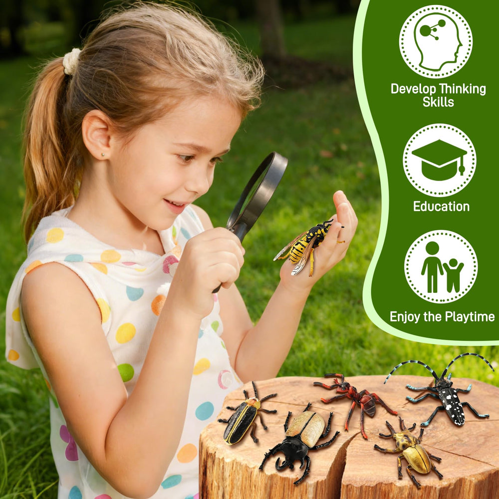 Toymany tumblebug figurine with textured body for garden pretend play