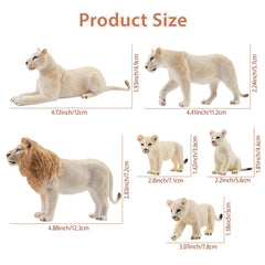 Toymany white lioness figures close-up showing detailed painting and friendly expressions.