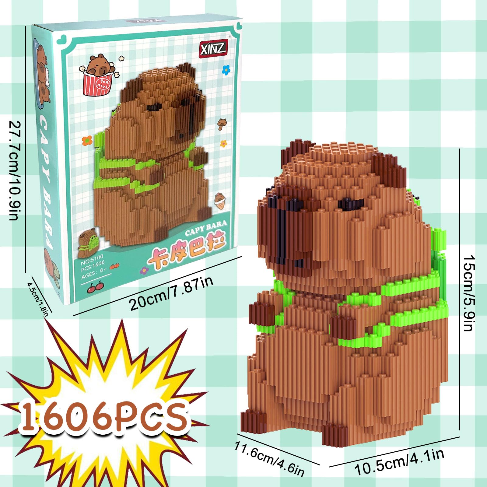 Toynificent capybara blocks in varied colors for creative play