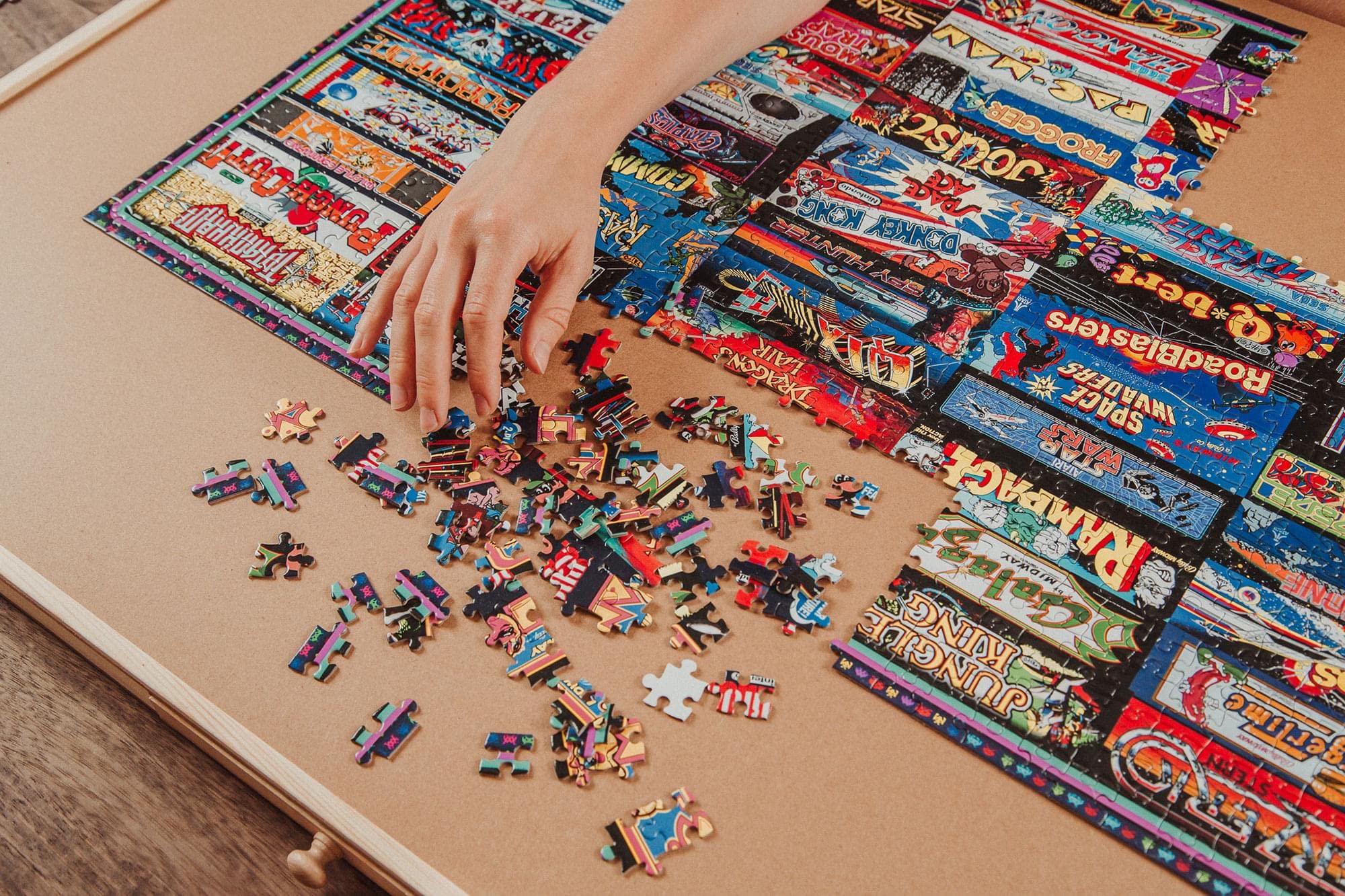 Toynk Arcadeageddon puzzle progress image shows interlocking pieces for smooth assembly