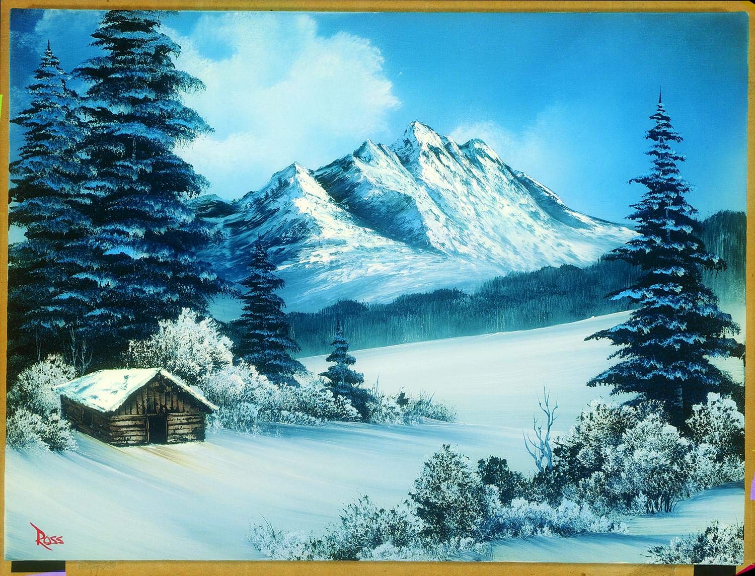 Toynk Bob Ross Perfect Winter Day puzzle shows snowy forest clearing for family nights.