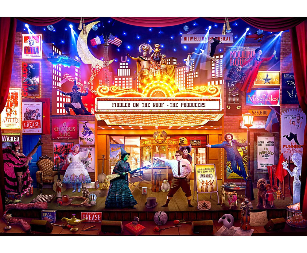Toynk Broadway's Best puzzle cover art featuring Broadway references for fans