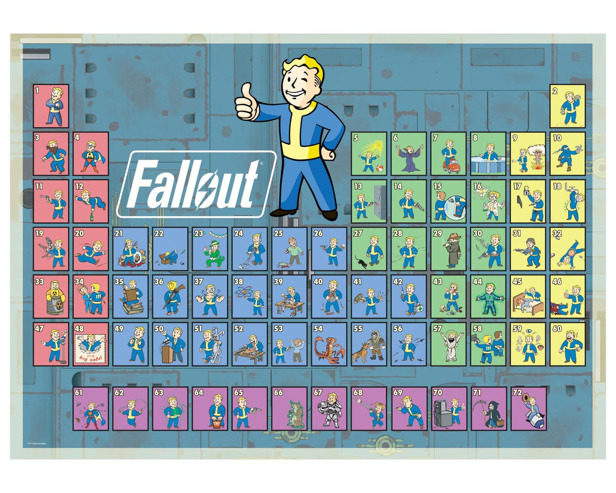Toynk Fallout periodic table puzzle featuring Vault Boy assembly design for engaging solo play