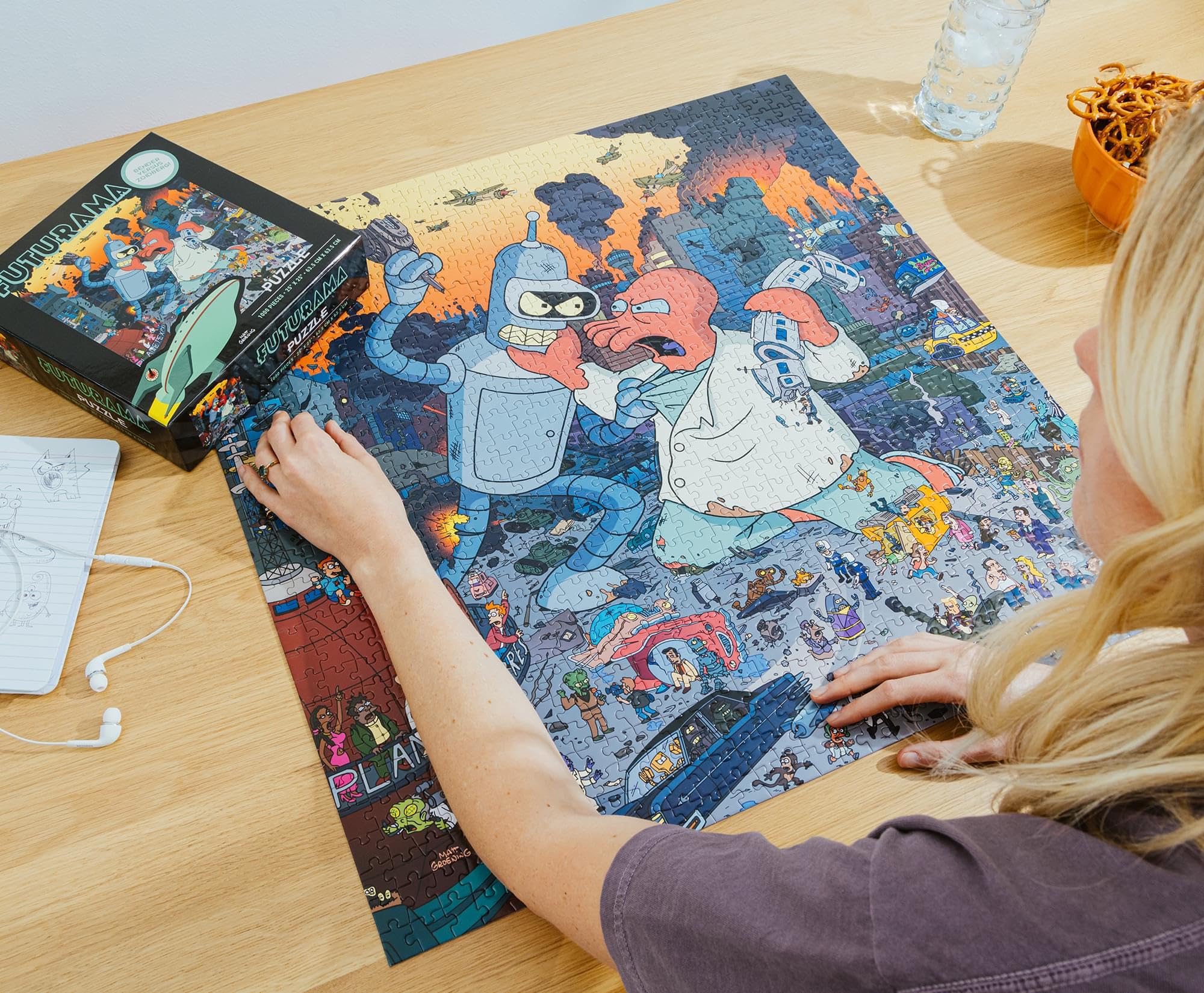 Toynk Futurama puzzle assembly image, perfect for solo nights.