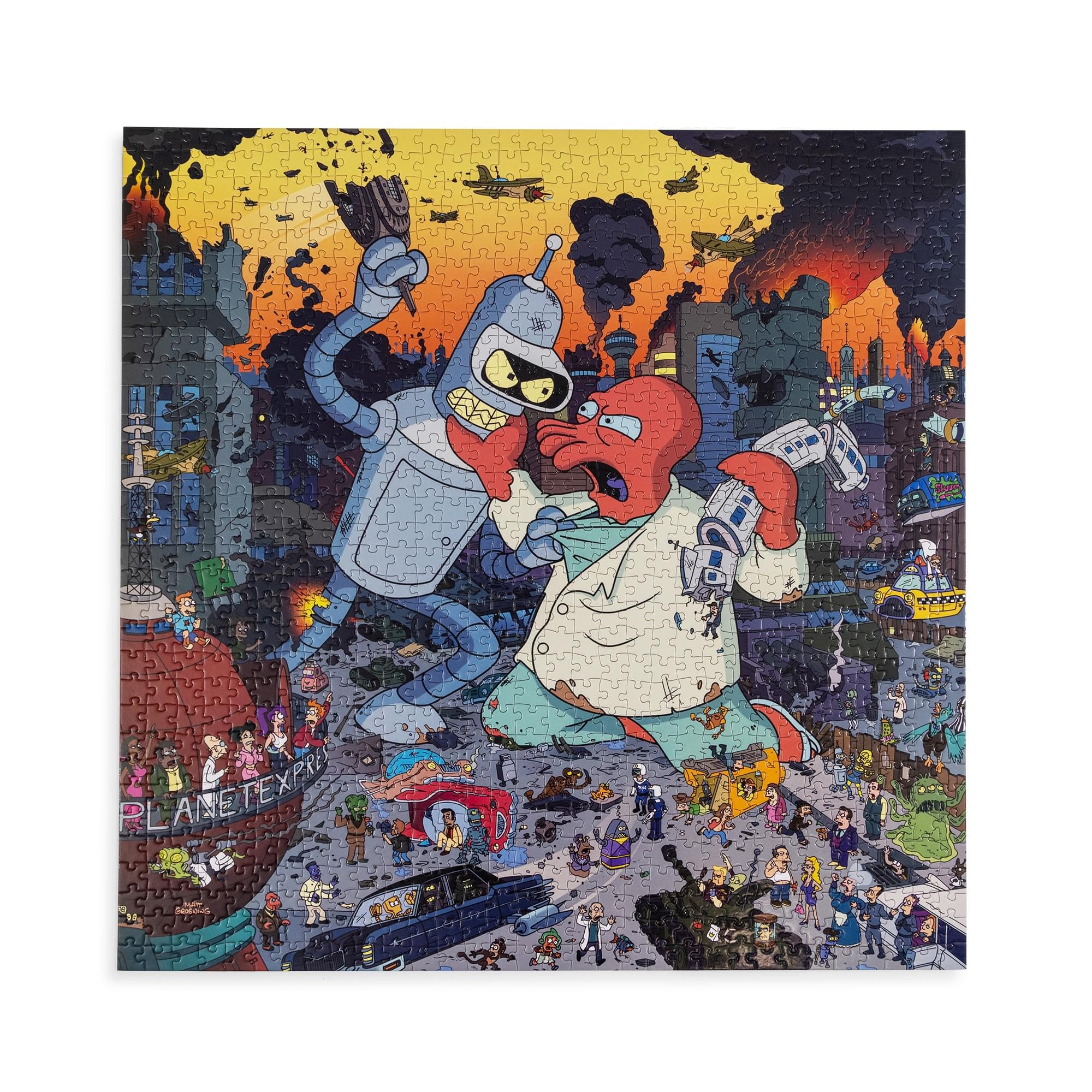 Toynk Futurama puzzle of city chaos scene—great centerpiece when finished.