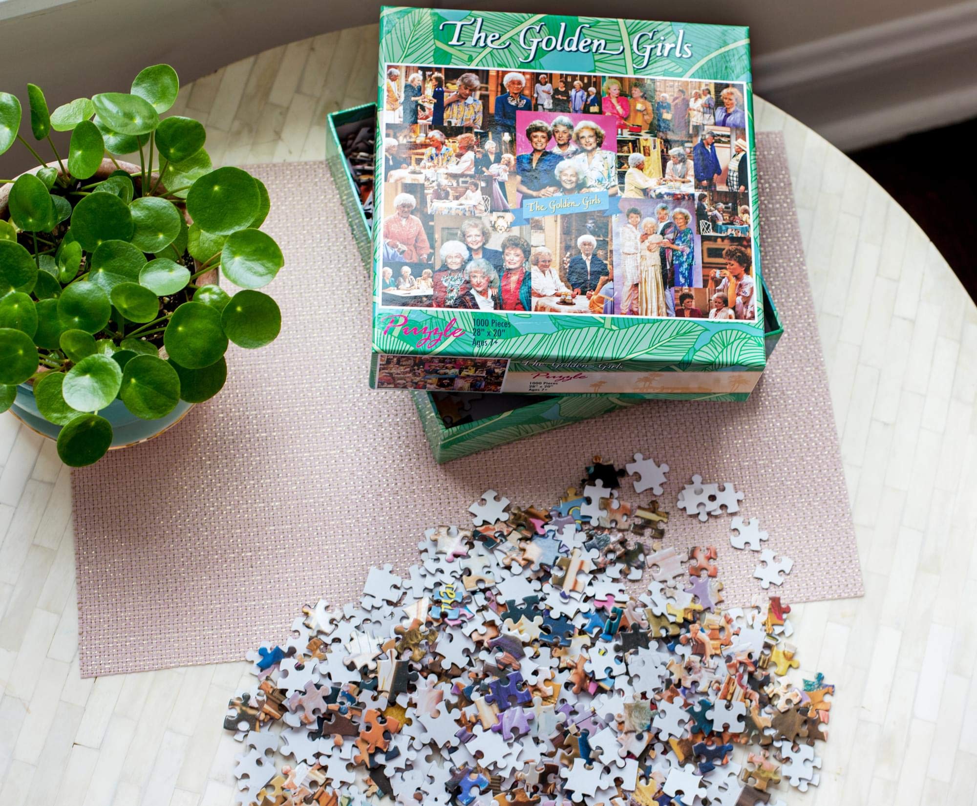 Toynk 28x20-inch completed puzzle display, ready to showcase after solving.