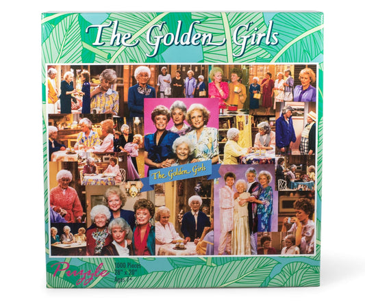 Toynk Golden Girls puzzle box and pieces, durable packaging for easy storage.