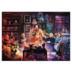 Toynk Horror Night Watch Party puzzle box showcases iconic horror figures for immersive game night.