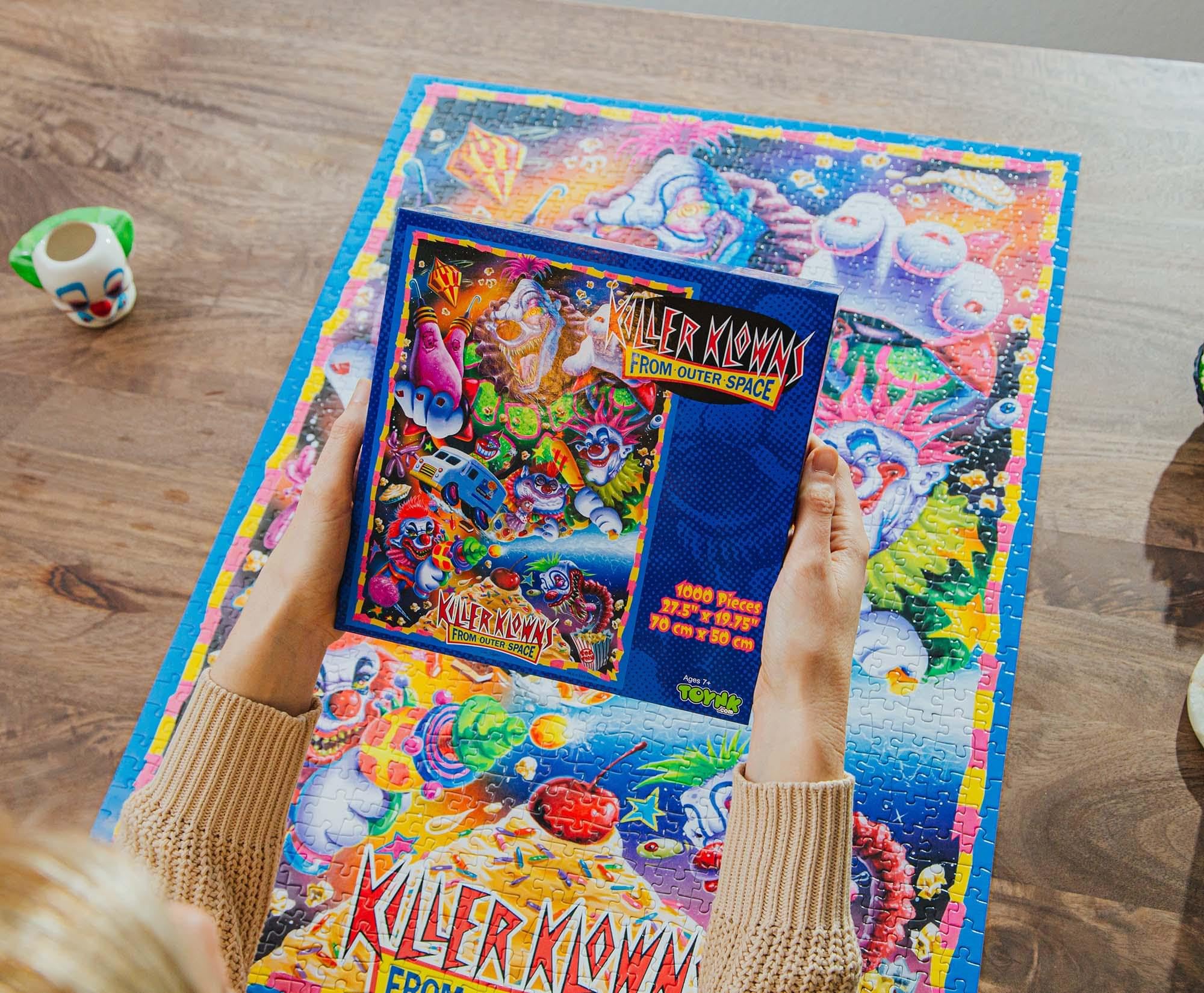 Toynk Killer Klowns finished size reference 28 by 20 inches