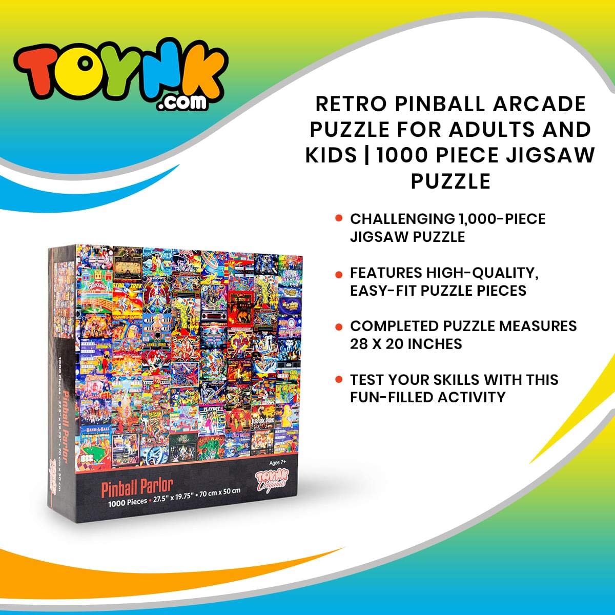Toynk Pinball Parlor Puzzle completion image invites framing and proud display.