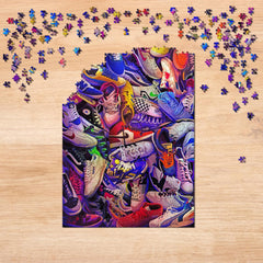 Toynk Sneakerheads puzzle close-up pieces highlights intricate interlocking for a satisfying build.