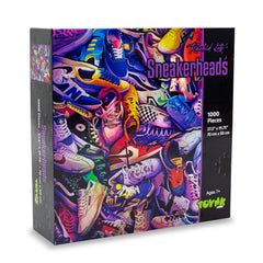 Toynk Sneakerheads puzzle sneaker collage emphasizes colorful footwear nostalgia and conversation starter.