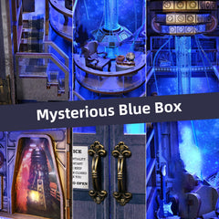 TOYQI Book Nook blue box lit display with ambient glow