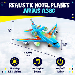 Toysery easy-assembly Airbus A380 model airplane with wings that attach quickly.