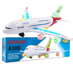 Toysery Airbus A380 toy with bright LED lights for engaging play.