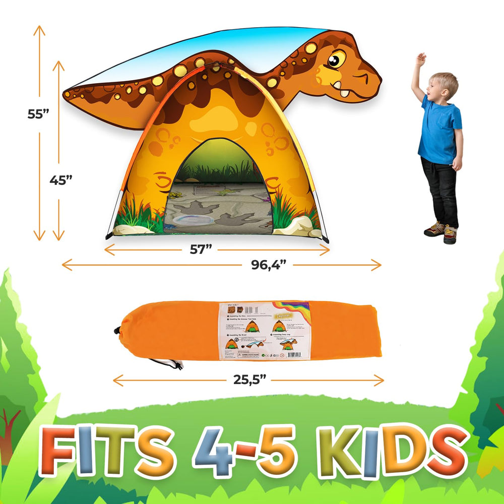Toysical Dinosaur Discovery Tent back view shows sturdy design and durable materials