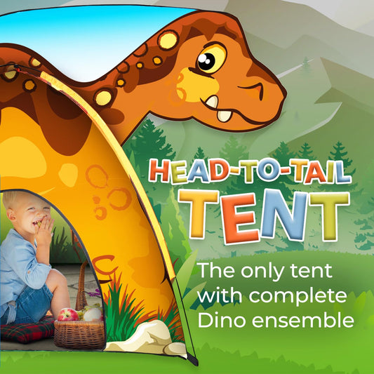 Toysical Dinosaur Discovery Tent front view invites kids to enter a vibrant indoor play space