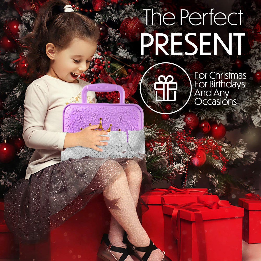Toysical durable carrying case keeps tools organized for on-the-go play.