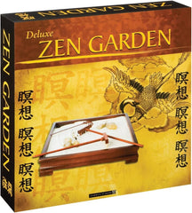Toysmith Deluxe Zen Garden tray and tools on a clean desk for focused moments.