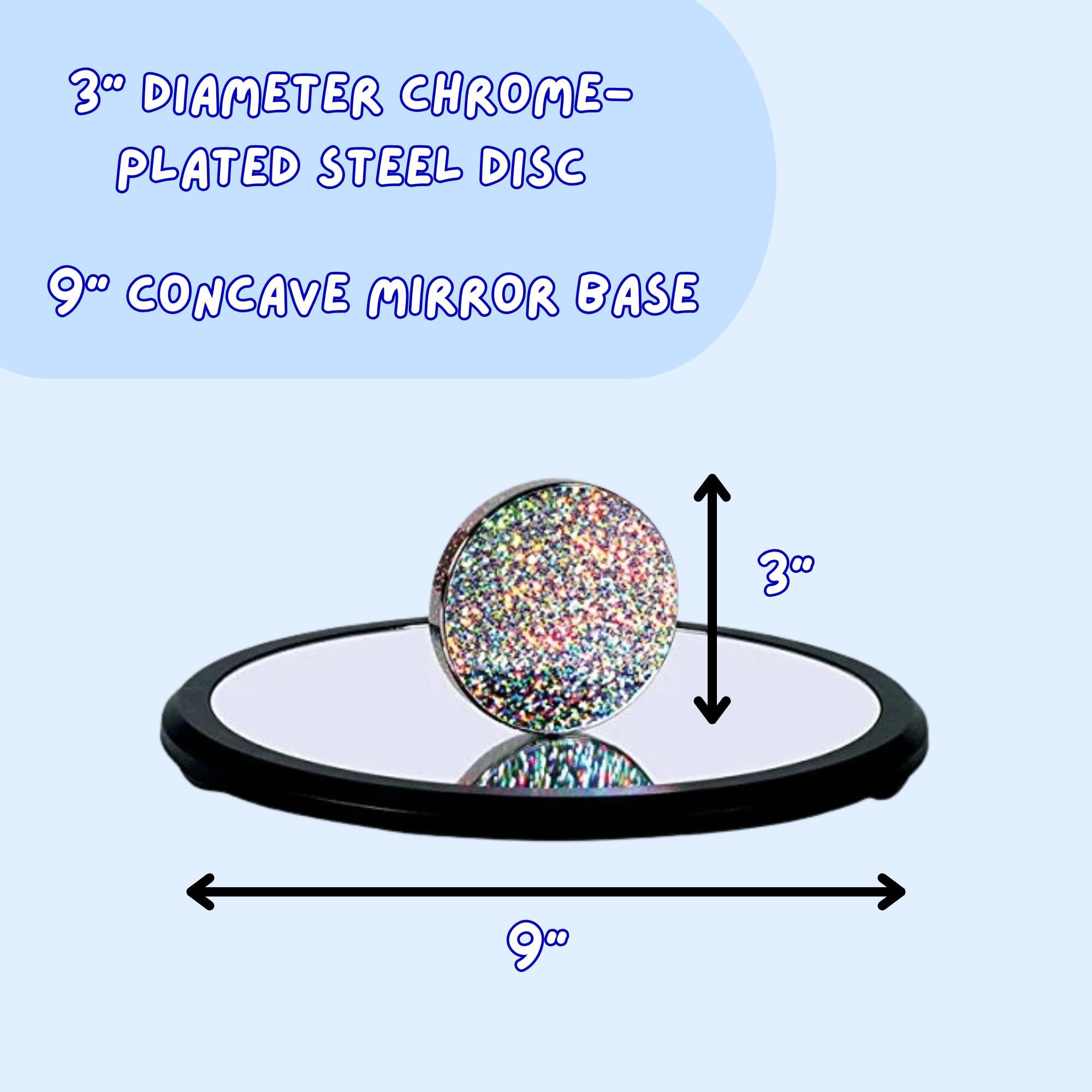 Includes six spinning disks and magnetic foils to explore motion and physics concepts.