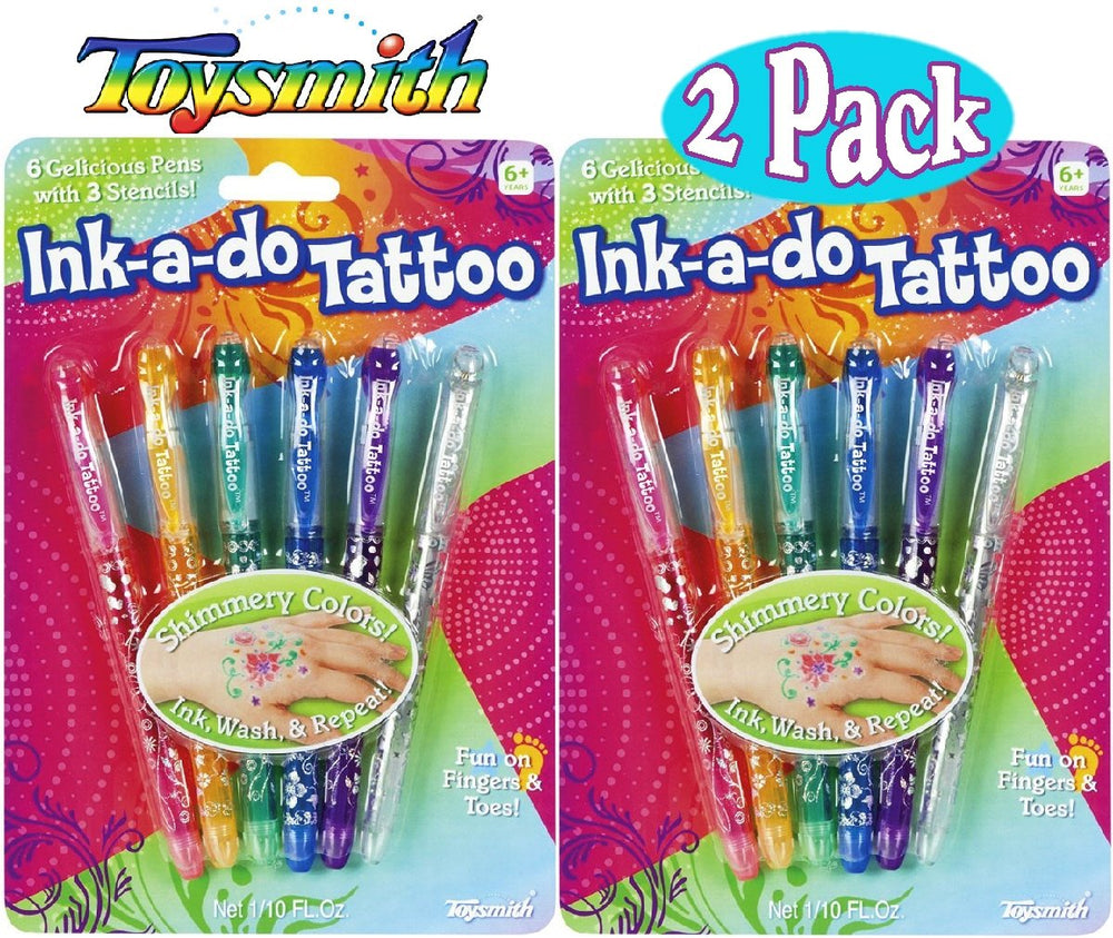 Toysmith Ink-a-Do tattoo pens bundle for kids creates washable, creative designs at parties.